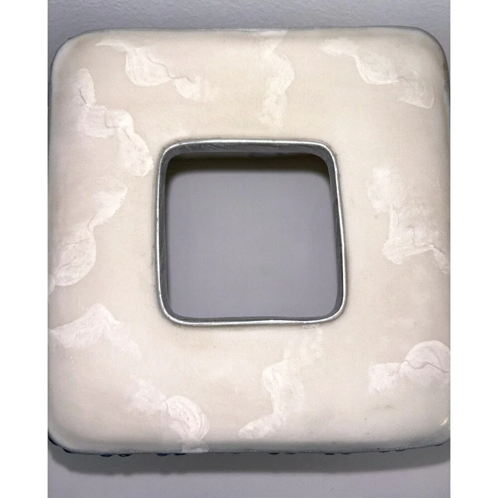 Karen Lawrence Tissue Box Cover Faux Marble Faux Silver 6x6x6